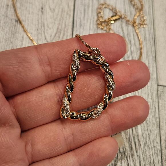 Ettika Women's 18K Gold-plated & Cubic Zirconia Initial D Pendant Necklace - Picture 4 of 6